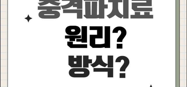 충격파치료 원리. 어떻게 치료하고 어떻게 충격파를 만드나?
