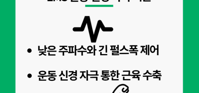 저주파 마사지기 효과. ems 운동 신경 자극 기술