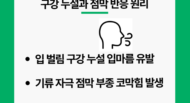 양압기 입마름 코막힘 구강 누설과 점막 반응