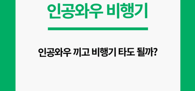 인공와우 비행기 타도 될까?